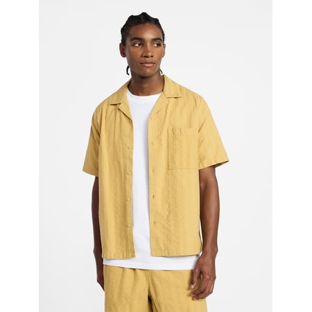 No Boundaries Poolside Dobby Shirt with Short Sleeves, Men's XS-4XLT Now $7.13