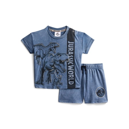 Jurassic World Baby and Toddler Boy Short Sleeve Graphic Tee and Matching Shorts Set Now $3.05